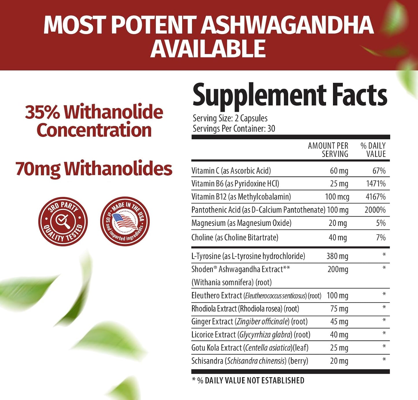 1 body Adaptogen Complex with Ashwagandha Supplement