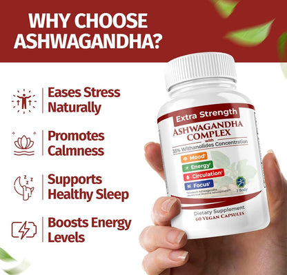 1 body Adaptogen Complex with Ashwagandha Supplement