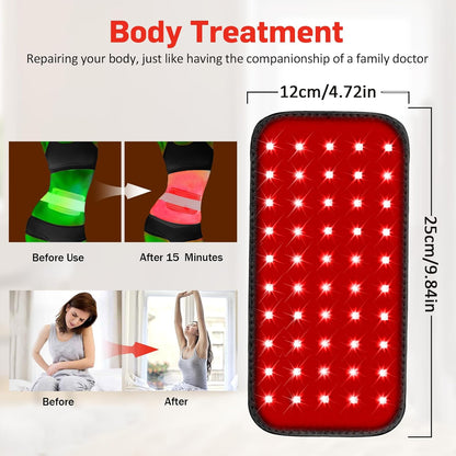 Red Light Therapy Belt, Infrared Light Therapy for Body, Wearable Wrap with Timer for Back Shoulder Waist Muscle Pain Relief, Improve Joint Inflammation, Red Light Therapy for Body